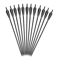 12Pcs 20″ Archery Carbon Crossbow Bolts Half Moon Nock OD 8.8mm Arrows Hunting