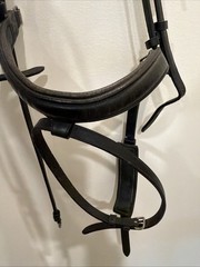 Black Leather Dressage Bridle -Flash- Full