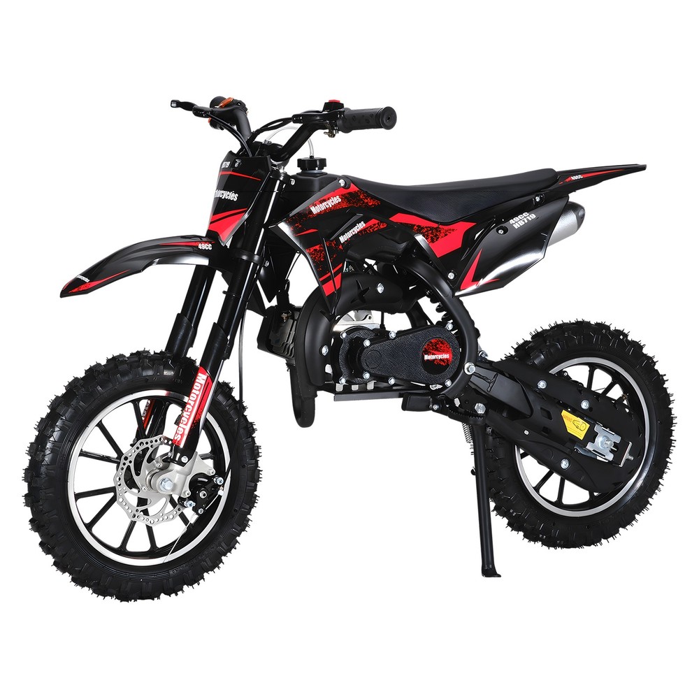 49cc 2 Stroke Mini Motorcycle 25mph 10in Tires Disc Brake 330lbs 47.2in