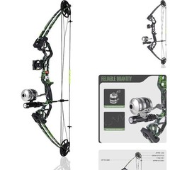 Bowfishing Bow Kit with 3 Arrows 15-45 LBS Draw Length 18″-29.5″, Fishing Ree…