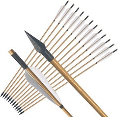 12pcs 33″ Wooden Arrows Turkey Feather Sharp Iron Tips for Recurve Bow Longbow