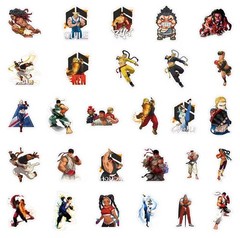 25 Piece Mix Lot 2” Street Fighter Game Stickers, Water Bottle Decal