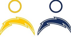 Los Angeles Chargers Cornhole Decals Set of 6 Vinyl Decals