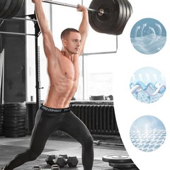 Men’s 3/4 Compression Pants, Athletic Leggings Running Workout Tights Base