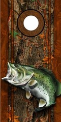 Cornhole Decals Wraps Fishing Graphics Bass Fish Oak Ambush Camouflage 00r/01L