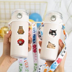 500PCS Cute Cat Meme Stickers Roll Waterproof Vinyl Decals for Bottles Laptop