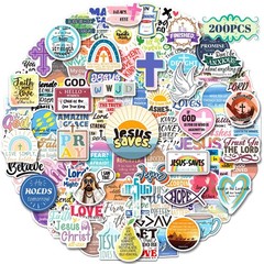 200 Pcs Inspirational Jesus Bible Verse Stickers for Water Bottles Scrapbook