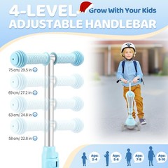 Patinete 3 ruedas para niños 2 a 10 años, patinete 2 en 1 con asiento giratorio