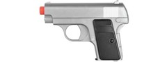 Spring-Powered Airsoft BB Pistol 2-In-1 Set Silver & Black Colors Lightweight