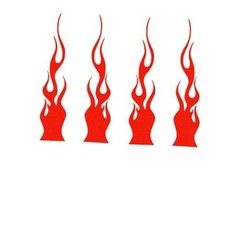 4PCS Car Flame Reflective Sticker, Racing Sports Flame Style Waterproof Red
