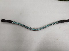 New 3 Row Clear Crystal Leather BrowBand For Bridle All Size With Free Shipping.