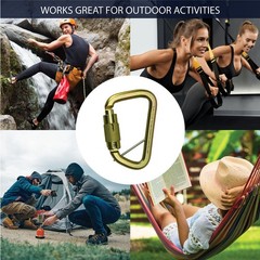Tacoma D Shaped Triple Lock Alloy Steel Carabiner Heavy Duty Climbing Gear