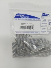 100pk Gateway Feathers 2″ Right Wing: Rayzr Faux Barred Gray 200RRBGY-100