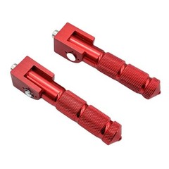 Universal 8mm Motorcycle Foot Pegs – Foldable Bike Pegs, 90 Degree Fixed Red