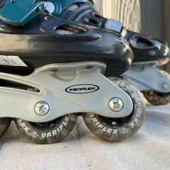 Variflex Astro Inline Skates Youth Size 3 Vtg 90s Black Green Good Cond 64mm