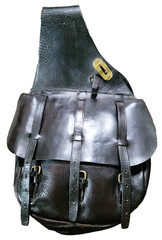 WWI UNITED STATES CALVALRY LEATHER SADDLE BAGS EXTRAORDINARY CONDITION BY LONG