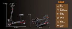 800W Folding Electric Scooter Adult 45KM/H Fast Speed 28Mph 48V 15AH E-ScooterhK