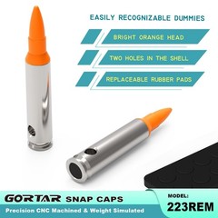 GORTAR 223rem Snap Caps Training Dummy Rounds Practice Safe Silvery & Orange