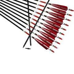 12PCS 31-inch Carbon Arrows Turkey Feather Hunting For Compound & Recurve Bow