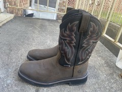 Wolverine Waterproof Brown Western Equestrian Boots with Decorative Stitching