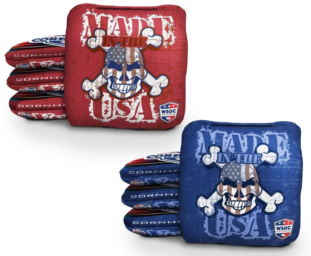 New Professional Cornhole Bags Set of 8 Regulation Patriotic Series Resin Filled