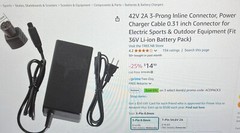 42V 2A Power Charger ,PowerFast 3-Prong Inline Connector for Sports Mod Pocket M