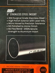 CRBN IC SS8 barrel (SILVER) w/ Stainless Steel .689 insert: AC thread. BNIB!