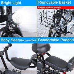 SPACEWALK Electric Scooter W/ Seats Ebike Power 20 Miles Range & 17.5Mph