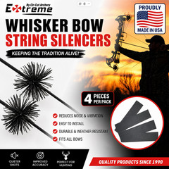 BOW STRING SILENCERS 4 Pc Black Archery STOPS VIBRATION TWANG & UNWANTED NOISE