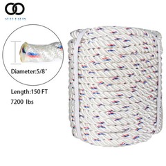 5/8in x 150′ Double Braid Rope Polyester Arborist Rope Rigging Line Sailing Rope