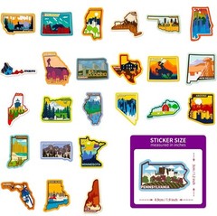 50 US States Travel Waterproof Stickers – NEW!