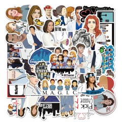50pcs Waterproof Vinyl Grey’s Anatomy Sticker Pack For Laptop,Water Bottle