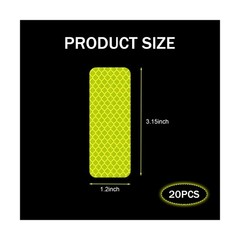 20PCS Reflective Stickers, 1.2″ x 3.15″ High Visibility Waterproof R