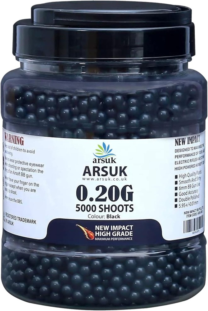 Airsoft 6mm BBs 0.20g High Grade Seamless Plastic 2000 Pellets Target Practice