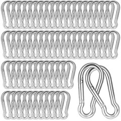 200PCS 2.36″ Spring Snap Hook Carabiner Clips, 260LBS Capacity for Camping, Leas