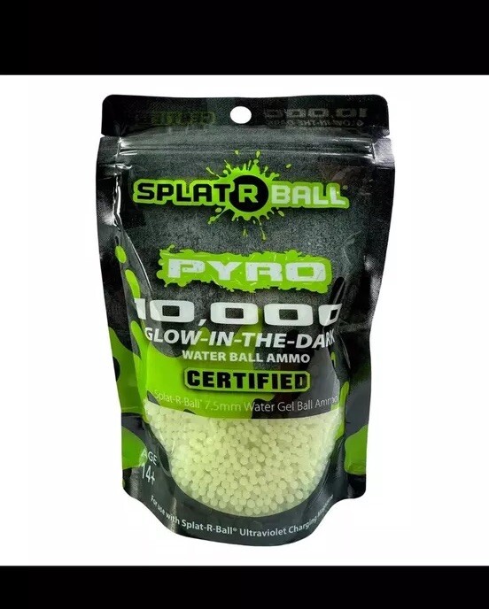 New Splat-R-Ball 10,000 Rounds 7.5mm PYRO Glow In The Dark Ammo