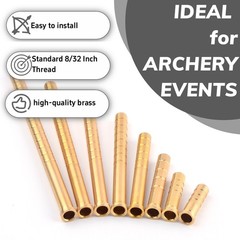 ID6.2mm Archery Arrow Insert Copper Brass Connector 250gr Heavy Weight Shaft DIY