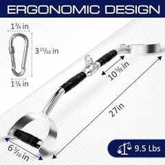 Yes4ALL Tricep Press Down Cable Machine Attachment Set, LAT Pulldown Attachment