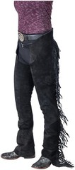 Western Equitation Chaps – Genuine Suede Leather – Black,Brown,Sand- XS,S,M,L,XL