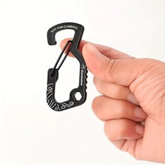 2Pcs Black Plastic Nylon D Carabiner Outdoor Spring Snap Clip Water Bottle Hook