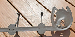 Wall Mount Coat Rack 23in long Metal Horse Head 3 Hook