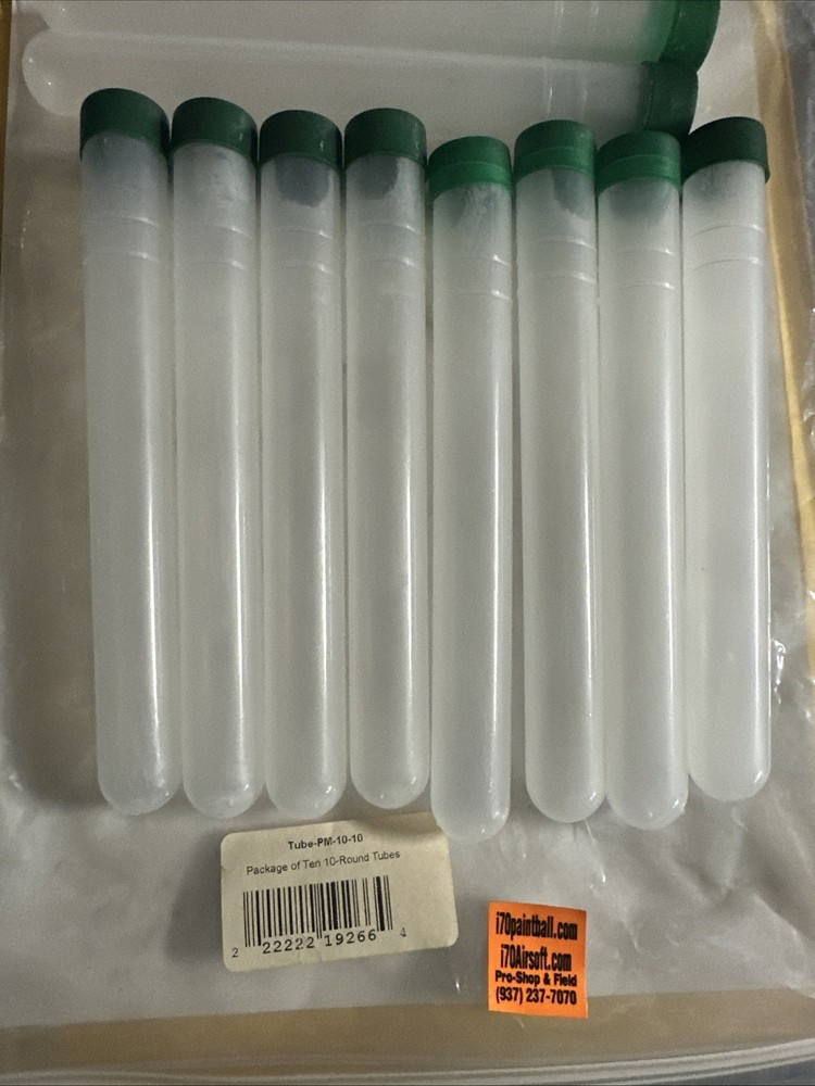10 Pack 10 Round .68 Caliber Paintball Tubes