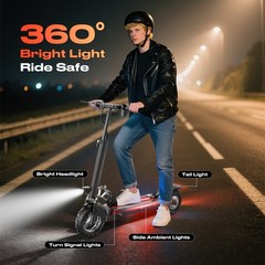 1000W Adult Folding Electric Scooter w/ Seat 48V 13AH 45Miles 25MPH 10″ Off Road