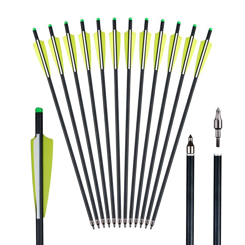 20″ Crossbow Bolts Carbon Arrows OD8.8mm Half Moon Nocks for Crossbow Hunting US