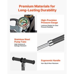 Uimoso High-Pressure Hand Pump for Air Rifles, 3.5 Stage, 4500 PSI, 31.03 MPa