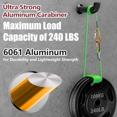 4″ & 5″ Extra Large Aluminum Carabiner D Ring, Caribeener 4 inch yellow-4″