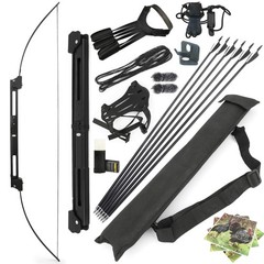 wolfman Archery 58″ Folding Bow Survival Bow and Arrow Set Longbow Takedown R…