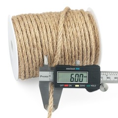 Jute Rope 1/4 Inch, 100 Feet Natural Twine, Strong Hemp, Brown Thick 6mm Heav…
