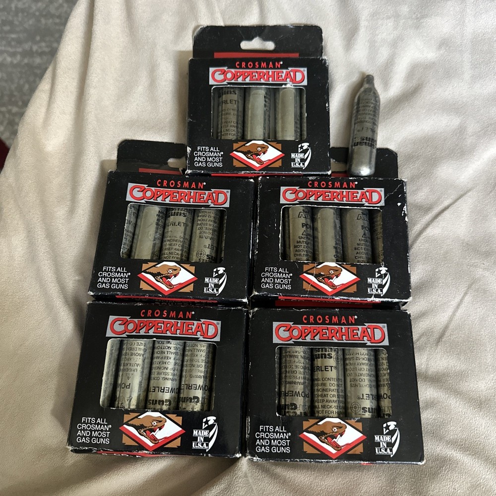 Crosman Airgun 5 Copperhead CO2 Powerlets 12 Grams Lot Of 5 (26 Total)