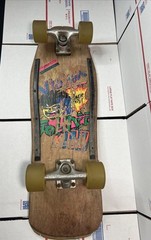 Vintage 80’s Vision Johnee Kop, Power Brah! Wood Skateboard / INVADER trucks